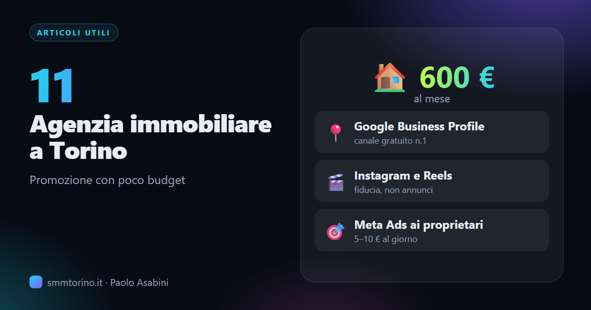 Come promuovere un'agenzia immobiliare a Torino con poco budget